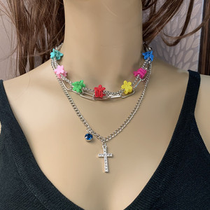 Collar con colgante de corazón floral de aleación de zinc, joyería de fiesta para mujer, estilo gargantilla, diseño geométrico - Product Image 2