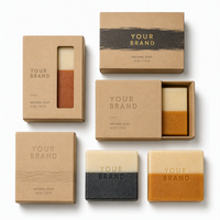 Boîtes d'emballage personnalisées en kraft faites à la main pour vernis à ongles, huiles, beurres corporels compostables avec fenêtre gaufrée, emballage en vrac pour savons