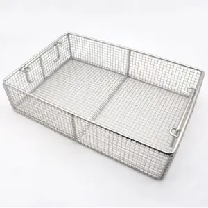 Customizable food grade 304 stainless steel storage basket medical disinfection tray storage basket for storage