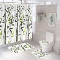 Ensembles de rideaux de douche de salle de bain imprimés de fleurs imperméables au design simple en gros