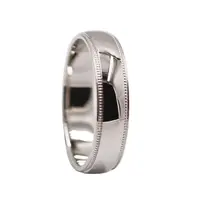 FR2326 millgrains wedding band silver plain wedding ring for mens double miligrains