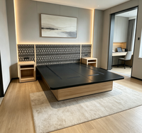 Lit simple au design moderne, assemblage facile, écologique, personnalisable, HPL sur MDF, lits king size et queen size pour hôtels
