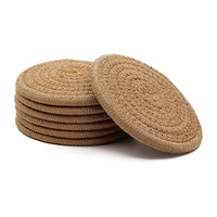 Ensemble de sous-verres absorbants en coton tissé, style rustique, farmhouse, bohème, pour la protection des boissons sur le bureau, la table basse, sous-verres mignons