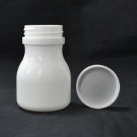 Bouteille en plastique HDPE blanche de 70 ml pour pilules, comprimés, capsules, vitamines, bouteille vide avec bouchon à vis, logo et couleur personnalisés de haute qualité