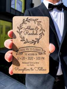 Carte d'<span class=keywords><strong>invitation</strong></span> de mariage de pays en bois <span class=keywords><strong>Invitation</strong></span> de remise des diplômes Accessoires de mariage - Product Image 5