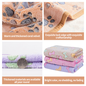 Fabrik warm verdickt flauschig Premium Hunde decken Pet Coral Velvet Flanell Fleece Welpen Bett matte Pad Decke mit niedlichen Pfoten abdruck - Product Image 3