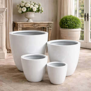Pots de fleurs en fibre de verre prêts à être expédiés, grands pots blancs pour plantes d'intérieur et d'extérieur, best-seller, fournisseur de services OEM ODM - Product Image 1