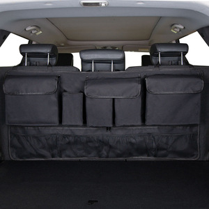 Car <b>Seat</b> Back <b>Storage</b> Bag Oxford Cloth Black Waterproof With Handle For Trunk Organizer SUV Car Mesh Pocket - Product Image 2