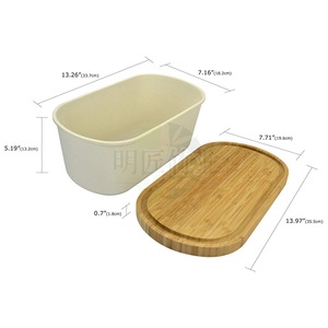 Boîte à pain en bambou avec planche à découper, 1 niveau, récipient de stockage alimentaire pour la cuisine - Product Image 5