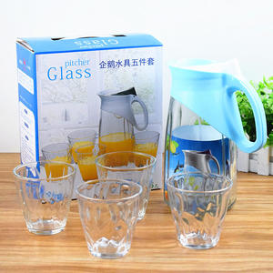 L Ollas de agua y teteras Jarras y vasos de vidrio Juego de botellas de jarra barata Resistencia al calor Caja personalizada Embalaje Jarra de agua con tapa - Product Image 2