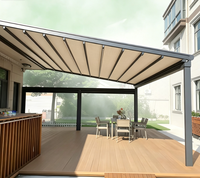 Auvent pliant électrique extensible à cassette motorisé avec télécommande pour fêtes en plein air, hôtels, villas |   Cadre en alliage d'aluminium
