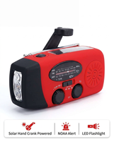 Radio Electrónica AM/FM Resistente con Manivela Solar de 2000 mAh, Alerta Meteorológica NOAA, Directo de Fábrica, Preparación para Huracanes