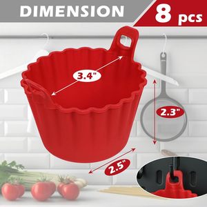 Moldes de Silicona Antiadherentes de Grado Alimenticio Premium para Huevos y Pasteles, Aptos para Freidoras de Aire y Hornos - Product Image 2