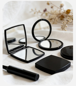 D counter gift: <b>Square</b> makeup small <b>mirror</b> for touch-ups, black frosted, portable large double-sided <b>mirror</b> - Product Image 4