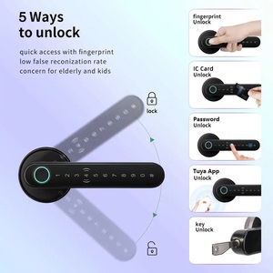 Tuya Wifi senza chiave con impronta digitale in alluminio a dente blu digitale Smart <span class=keywords><strong>serratura</strong></span> per <span class=keywords><strong>serratura</strong></span> in legno - Product Image 3
