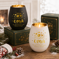 Pot à bougie en verre floral personnalisé OMA Grandma, noir mat et blanc, pour bougies parfumées, idéal pour un cadeau de fête des mères