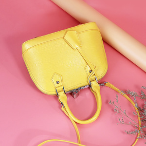 Sac à main femme en cuir véritable de haute qualité à rayures avec poignée supérieure et fermeture éclair 3 pièces - Product Image 6