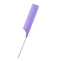 Peigne à queue de rat avec manche en bois, utilisation en salon, ABS + acier inoxydable, résistant à la chaleur, peignes à effiler avec queue en acier inoxydable