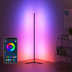 Lámpara de Esquina Inteligente RGB con Luz Ambiental para Sala de Estar, Lámpara de Pie con Trípode, Decoración Nórdica para el Hogar, Iluminación Interior - Product Image 1