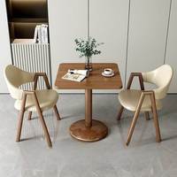 Table de conférence moderne de luxe, design simple et personnalisé, en bois massif, écologique, durable, petite table à manger, ensemble de chaises pour 2 personnes