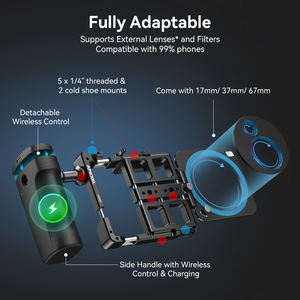 Apexel nouveau 1/4 monticule chaussure froide téléphone portable Cage de charge Kit de montage vidéo Mobile Vlog photographie Vlogging stabilisateurs - Product Image 2