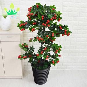 Grande plante artificielle de simulation de fausse fleur en plastique d'arbre fruitier de <span class=keywords><strong>cerisier</strong></span> d'intérieur avec pot et mousse - Product Image 3