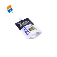 Sachets Doypack Personnalisés avec Bec Verseur, en Feuille d'Aluminium Brillante, Sacs Plastiques Compressibles pour Sauces, Emballage Alimentaire avec Bec Verseur, Sachets à Bec Verseur de Qualité Alimentaire