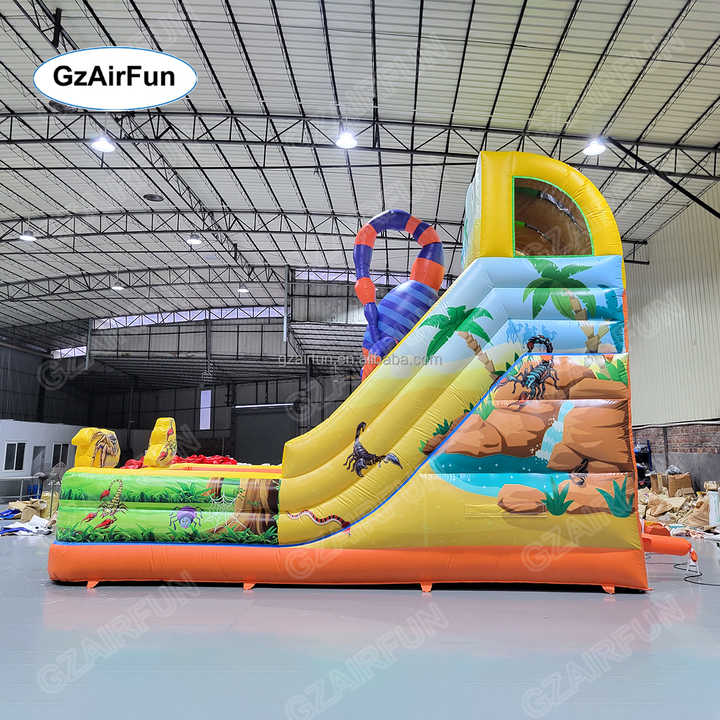 18FT Scorpion Dual Mode PVC Inflatable Slide Wet/Dry EN71 Certified for ...