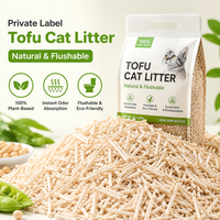 Litière pour chat au tofu 6L, biodégradable, en fibres de soja et de pois, à base végétale naturelle, absorption des odeurs, marque privée