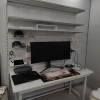 Organizador de Tablero Perforado, Estantes de Almacenamiento, Escritorio de Estudio, Escritorio para Computadora con Estantería