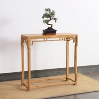 Nouvelle table console d'entrée en bois d'orme massif de style chinois antique, design simple et étroit