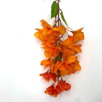 Ranting Bunga Bougainvillea Buatan Tangan Warna Kuning Oranye dari Kain untuk Dekorasi Bunga Pernikahan dan Rumah
