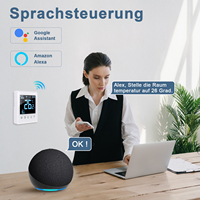 Thermostat intelligent WiFi / Zigbee, écran tactile LCD en verre trempé 2.5D, contrôleur de température programmable, contrôle par application, avec capteur