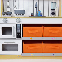 Cuisine en bois pour enfants avec four, cuisinière, mixeur, bacs de rangement, ensemble de cuisine d'imitation Montessori Tosen 85,1 cm L x 31,5 cm L x 96,4 cm H