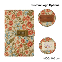 Nuevo Cuaderno Escolar con Diseño Floral y Candado de Contraseña, Personalizable, en Caja de Regalo B6
