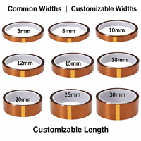 Ruban de transfert thermique en polyimide haute température pour sublimation, résistant à la chaleur, largeurs variées (3mm, 5mm, 6mm, 12mm, 20mm), fourni par l'usine