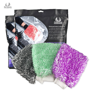 Gants de lavage de voiture personnalisés violet avec coussinets de nettoyage, vente directe usine, pour canon à <span class=keywords><strong>mousse</strong></span> de pré-lavage et lavage de jantes - Product Image 1