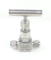 Vanne à aiguille manuelle forgée SS304/316L haute pression 25MPa à double ferrule, résistante aux hautes températures pour milieux gaz/huile/eau