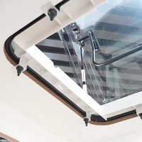 Prix d'usine, ouverture manuelle en alliage d'aluminium imperméable pour l'extérieur, lanterneau de toit automatique à LED pour camping-car, 700x500mm, 70