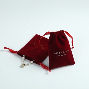 Bolsa de Joyería de Terciopelo Grueso Ecológica con Logotipo Personalizado, Bolsa de Embalaje con Cordón para un Almacenamiento y Exhibición Convenientes - Product Image 1
