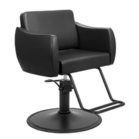 Fauteuil de salon de coiffure de luxe beige, fauteuil de coiffure hydraulique à hauteur réglable, fauteuil de coiffage rotatif à 360 degrés pour salon de barbier
