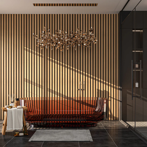 Cách âm LED với Veneer cao holz cho thiết kế tấm Tường wanddekoration chiếu sáng Blu âm thanh hấp thụ tường Bảng điều khiển phòng ngủ - Product Image 1