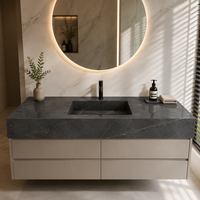 Dalle de marbre gris Pietra pour revêtement de sol, comptoir de salle de bain, matériaux de construction, marches d'escalier, décoration intérieure