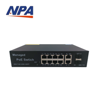 Switch Gigabit PoE de 8 Puertos con Gestión Web + 2 Uplink + 2 SFP, 120W, QoS, VLAN, Apilable, Carcasa Metálica para Cámaras IP AP-3348GE