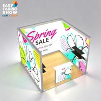 Boîte à lumière SEG en L professionnelle pour présentoir de marque, double face, lumineuse, pour stand d'angle de magasin pop-up