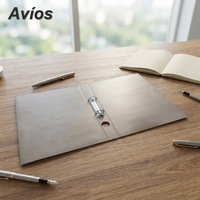 Carpeta de Documentos de Papel Kraft, Ecológica, para Oficina, Papelería, A4, con Logotipo Personalizado, Tapa Dura, 2 Anillas