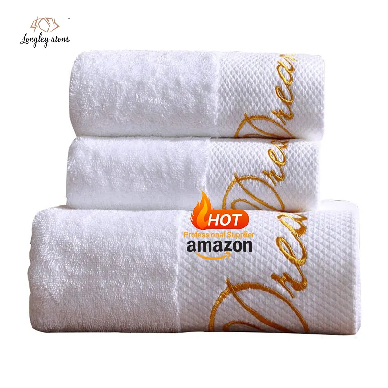 100% Cotton Hand Hotel Face toallas serviette de bain handuk towel set Bath Towel Set