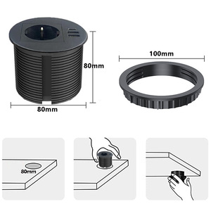 Tùy Chỉnh 80Mm Cột Nhúng Bảng Bàn Đồ Nội Thất Máy Tính Để Bàn Bàn Vòng Điện Grommet Ổ Cắm Ổ Cắm Cho Văn Phòng Hội Nghị Bảng - Product Image 6