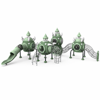 Système de tunnel de jeu pour enfants, type pod, pour parc d'escalade, avec éléments de jeu Horn Spike Scramble Link, en LLDPE et acier galvanisé, personnalisable OEM pour sites de parc