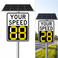 Panneau d'affichage de vitesse radar solaire avec LED ambre, signalisation d'avertissement de survitesse, indicateur de vitesse des véhicules en temps réel